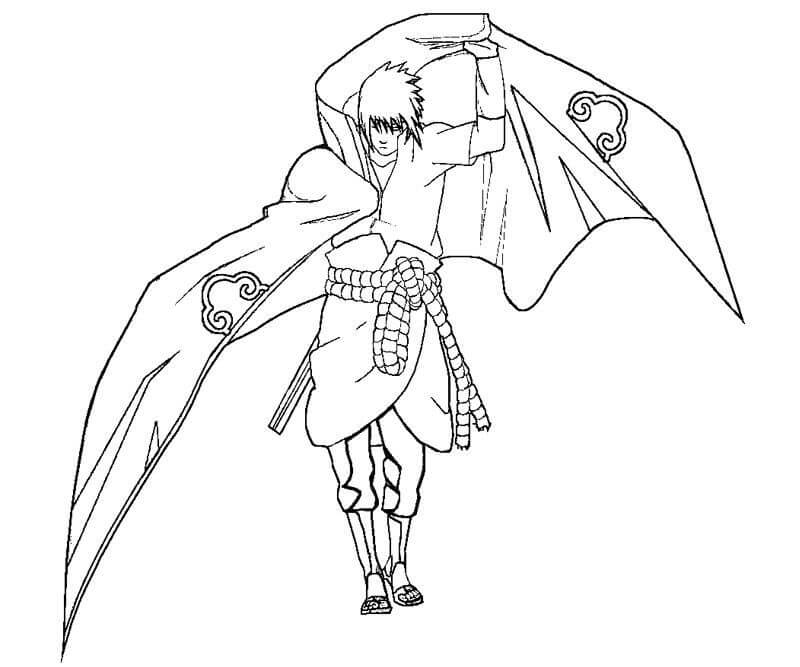 아카츠키 사스케 coloring page