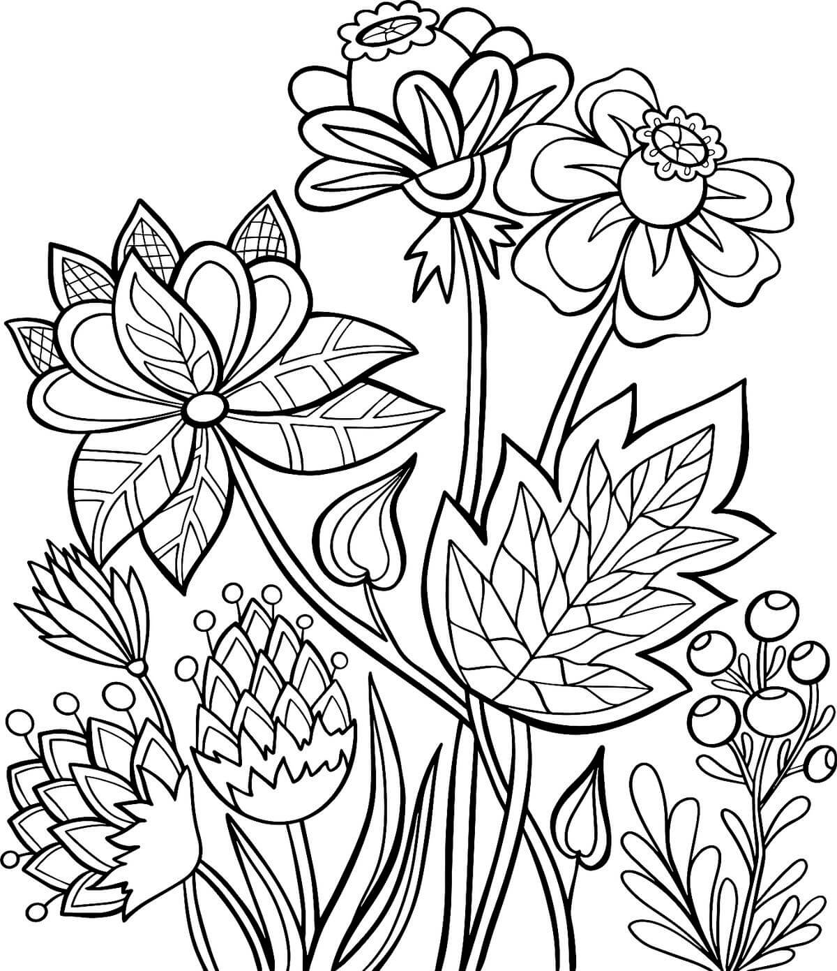 Printable Colouring Sheets Flowers