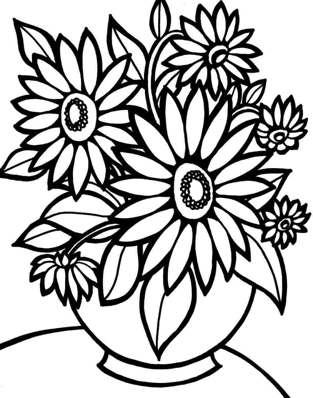 아름다운 꽃의 화병 coloring page