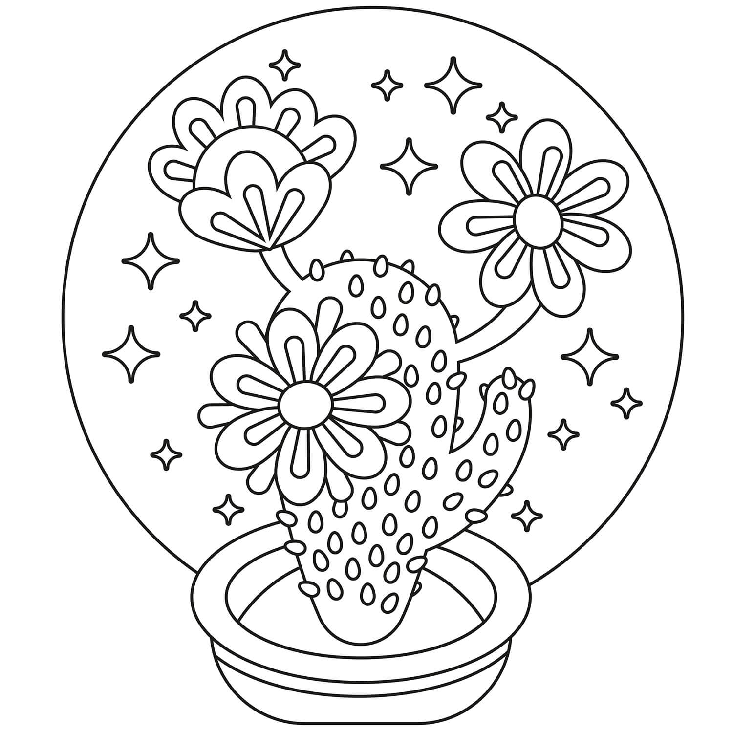 아름다운 선인장 coloring page