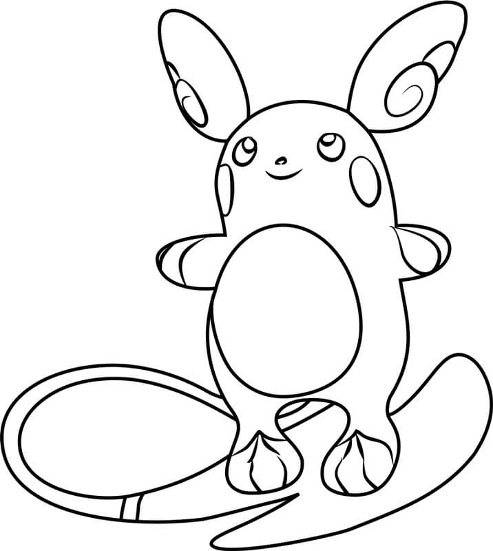 Alolan Raichu Jumping coloring page