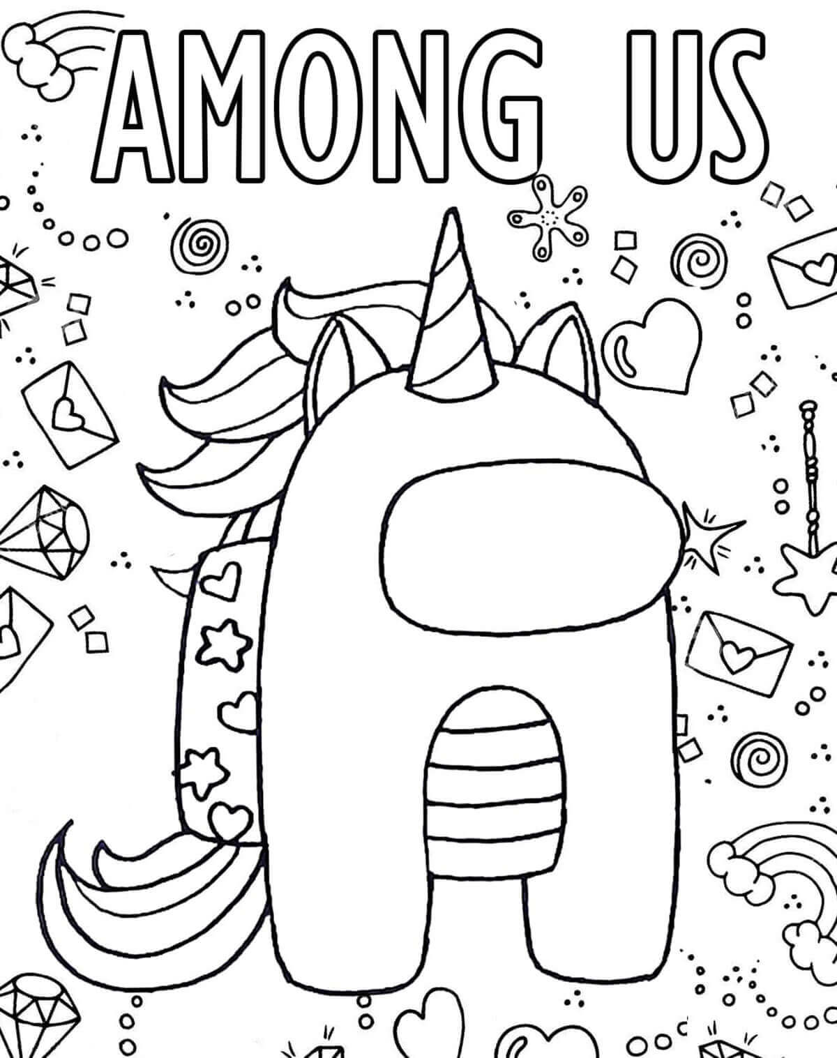 일각수 Among Us coloring page