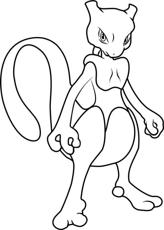 Angry Mewtwo coloring page