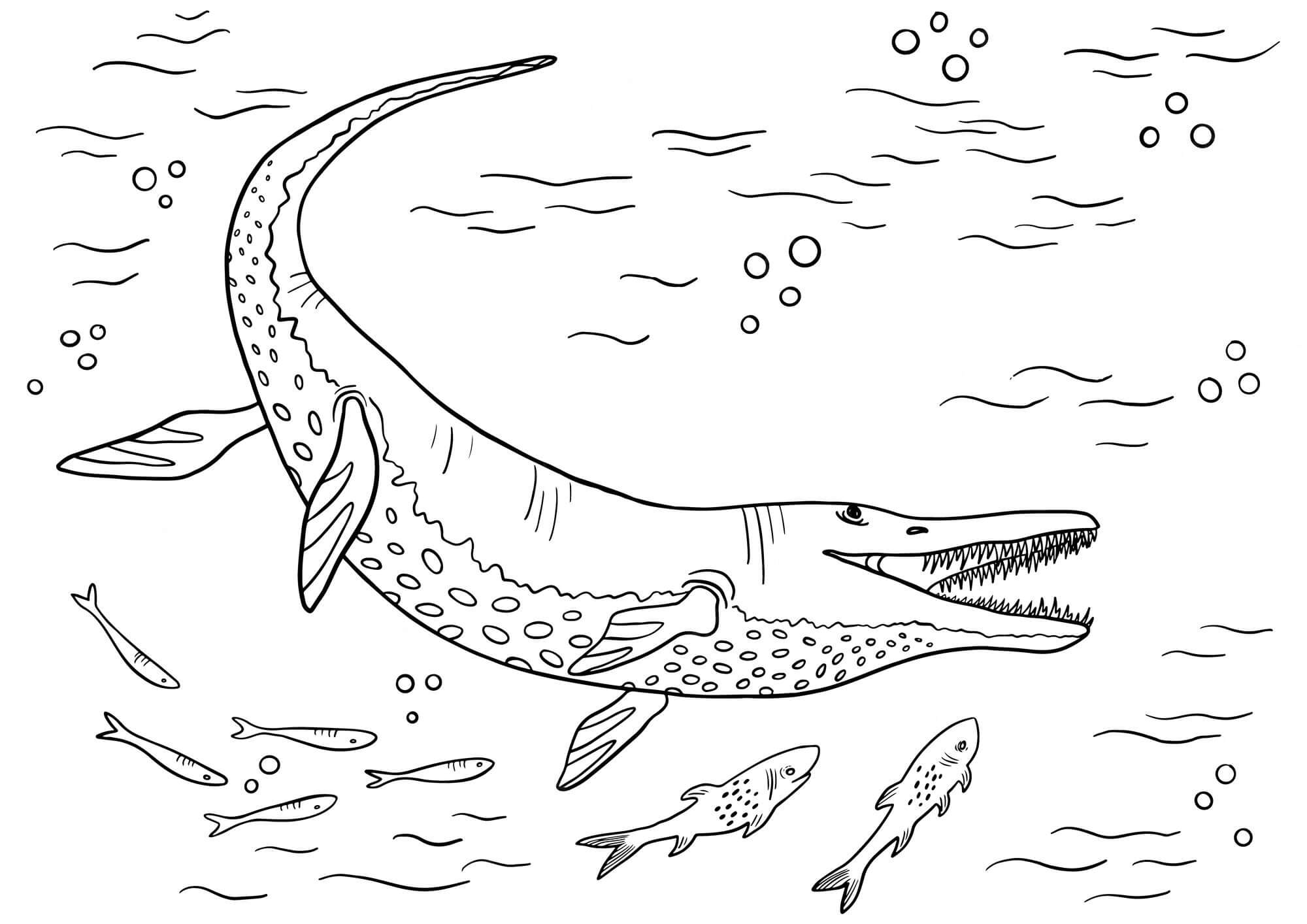 바다 밑의 공룡 coloring page