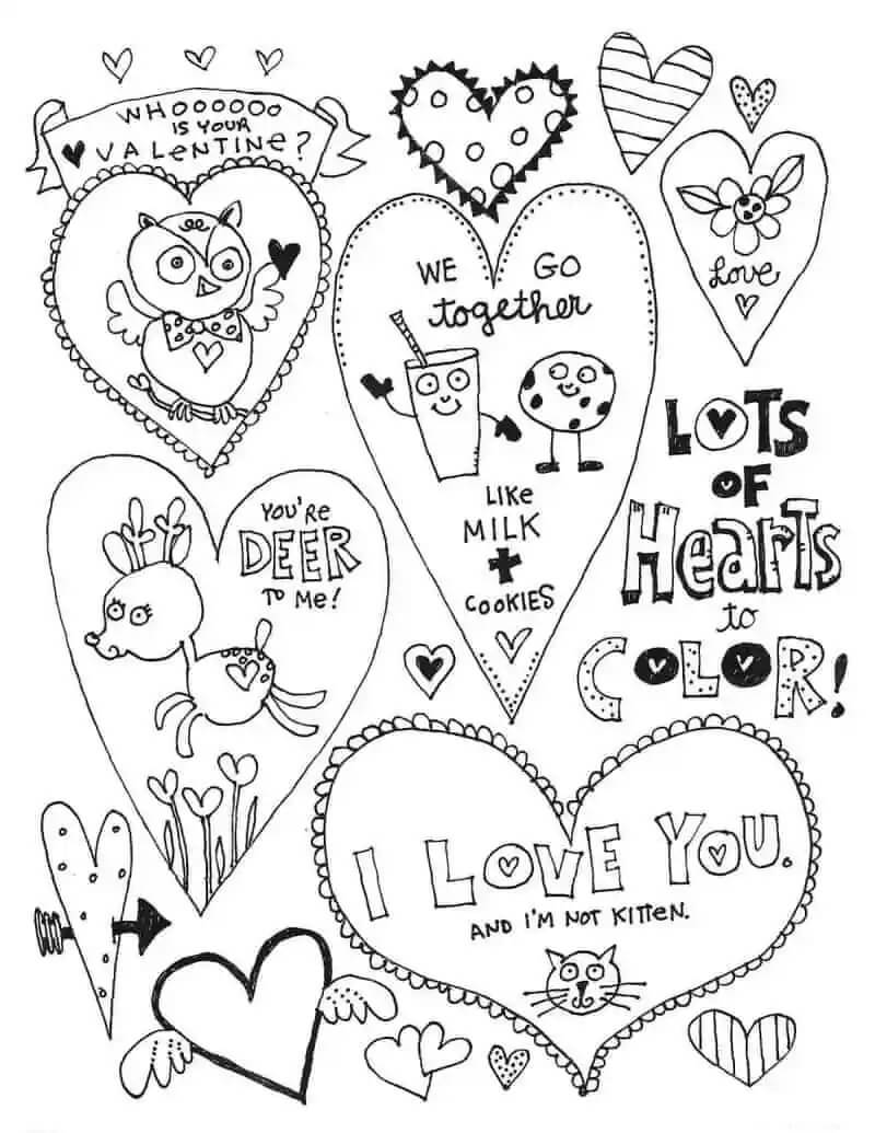 발렌타인 하트 coloring page