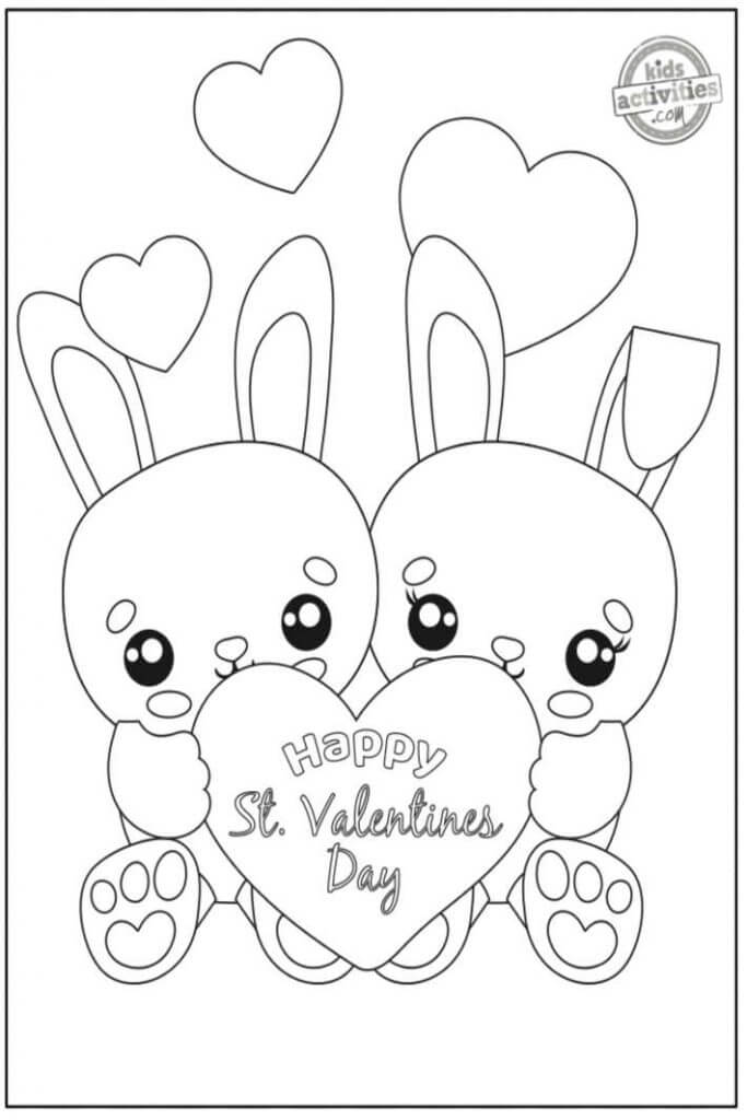 발렌타인의 두 토끼 coloring page
