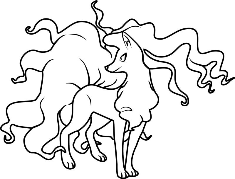 Beautiful Alolan Ninetales coloring page