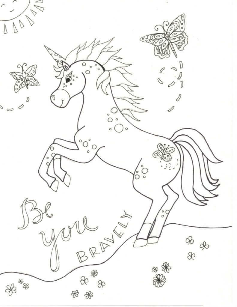 브레이블리 유니콘 coloring page