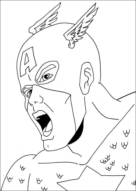 비명을 지르는 캡틴 아메리카 coloring page