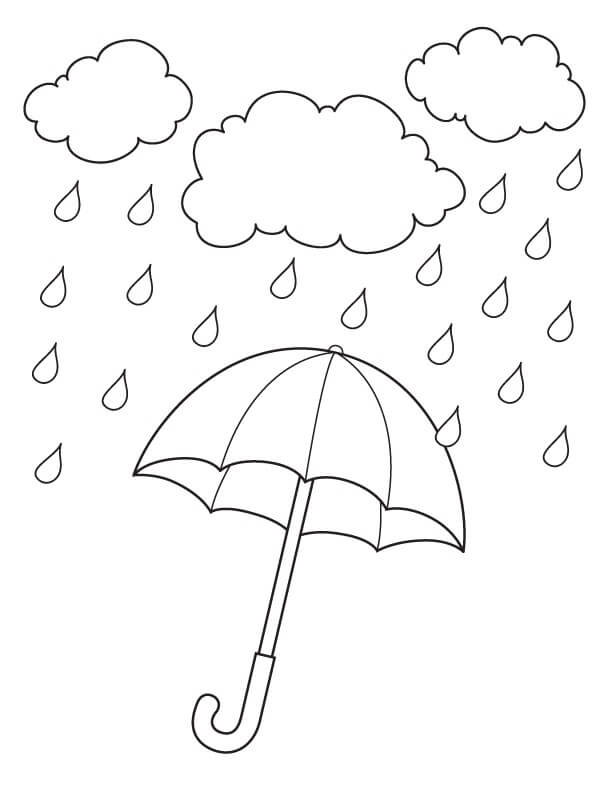 비오는 날 우산 coloring page