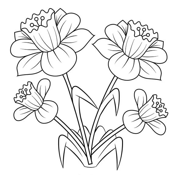 봄의 기본 꽃 coloring page