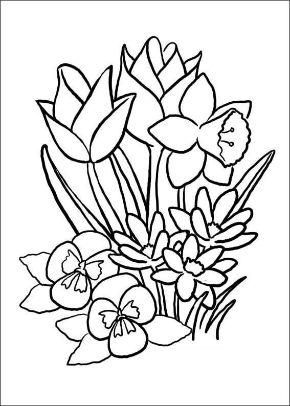 봄의 꽃 coloring page
