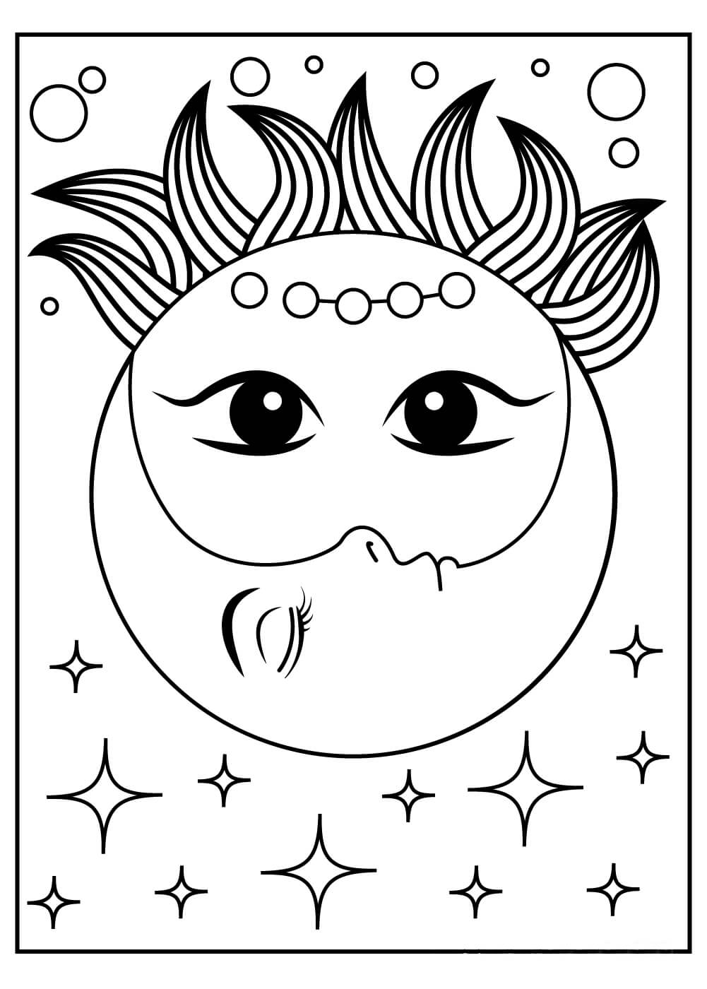 별과 태양과 달 coloring page
