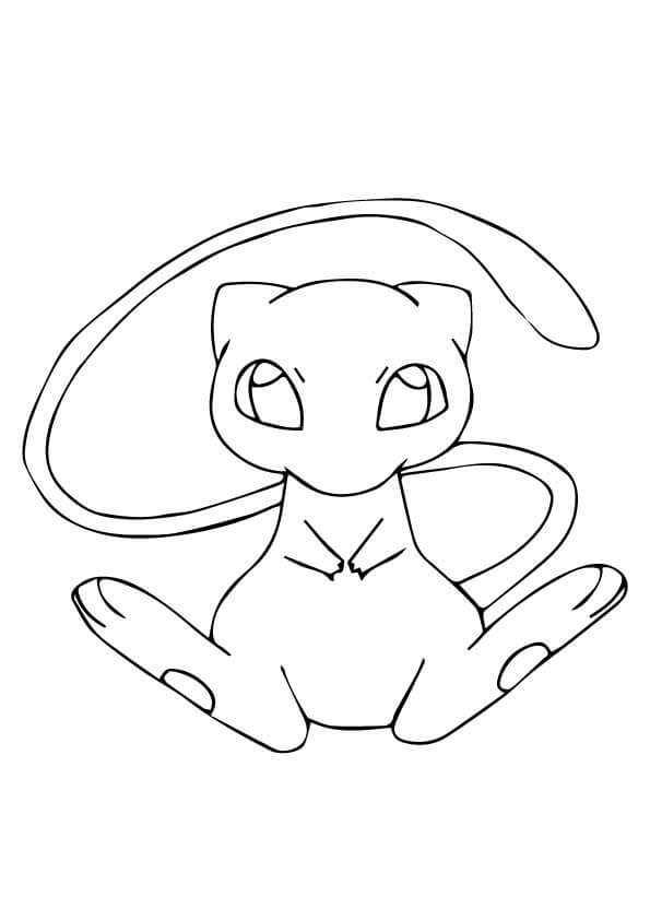 Cute Mew Pokemon coloring page