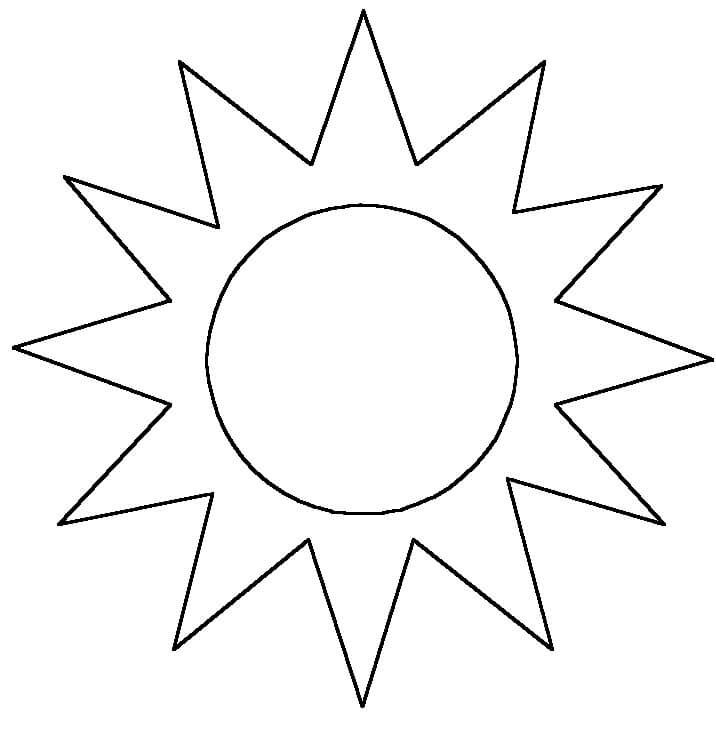 단순한 태양 coloring page