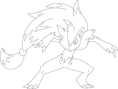 Delicate Zoroark coloring page