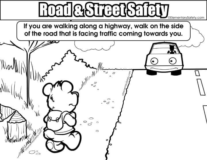 도로 및 거리 안전을 위한 곰 산책