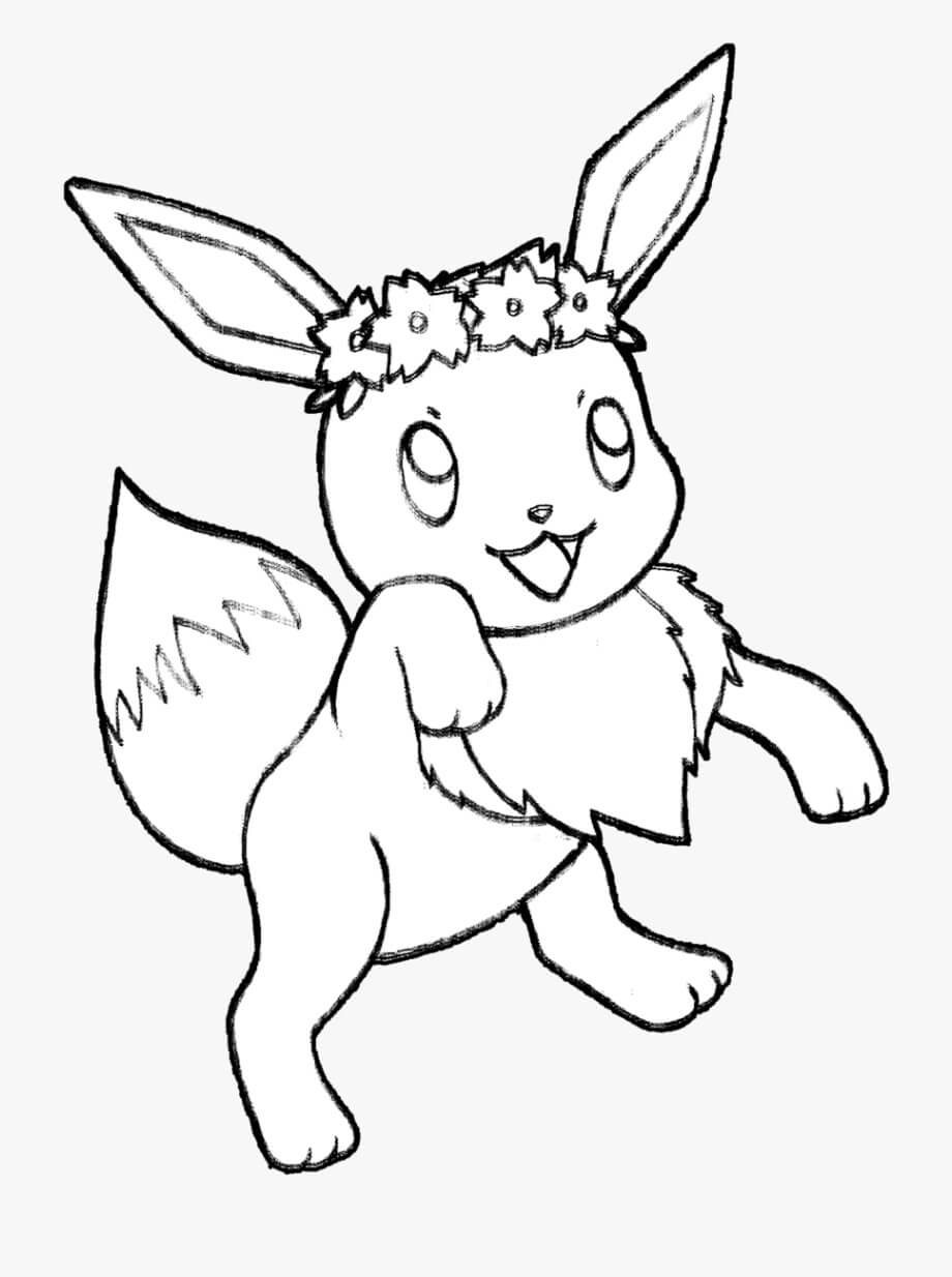 Eevee with Crown coloring page
