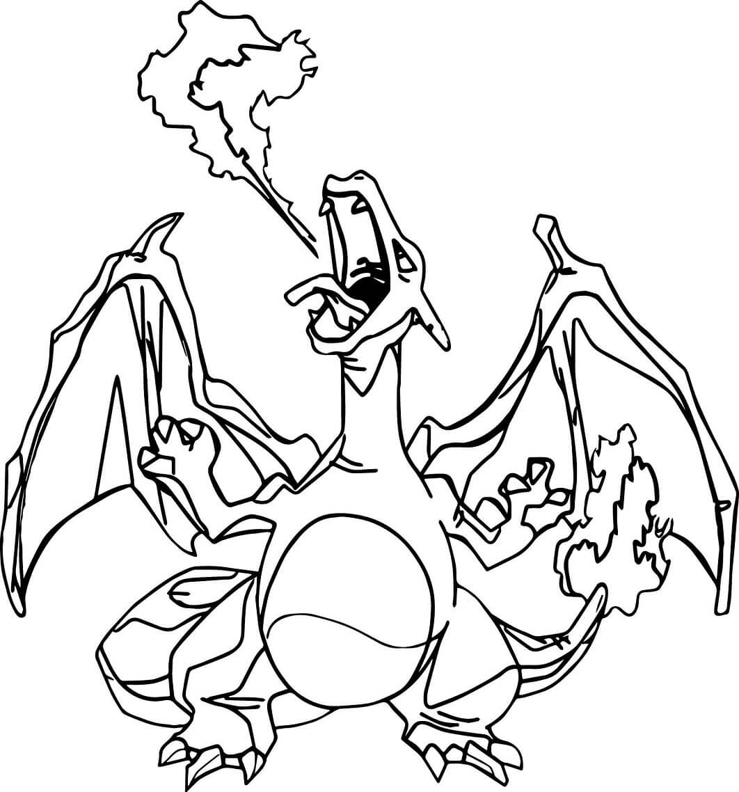 Fire-Spitting Charizard coloring page