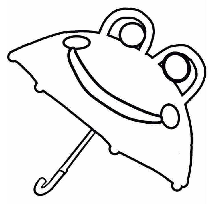 개구리 우산 coloring page