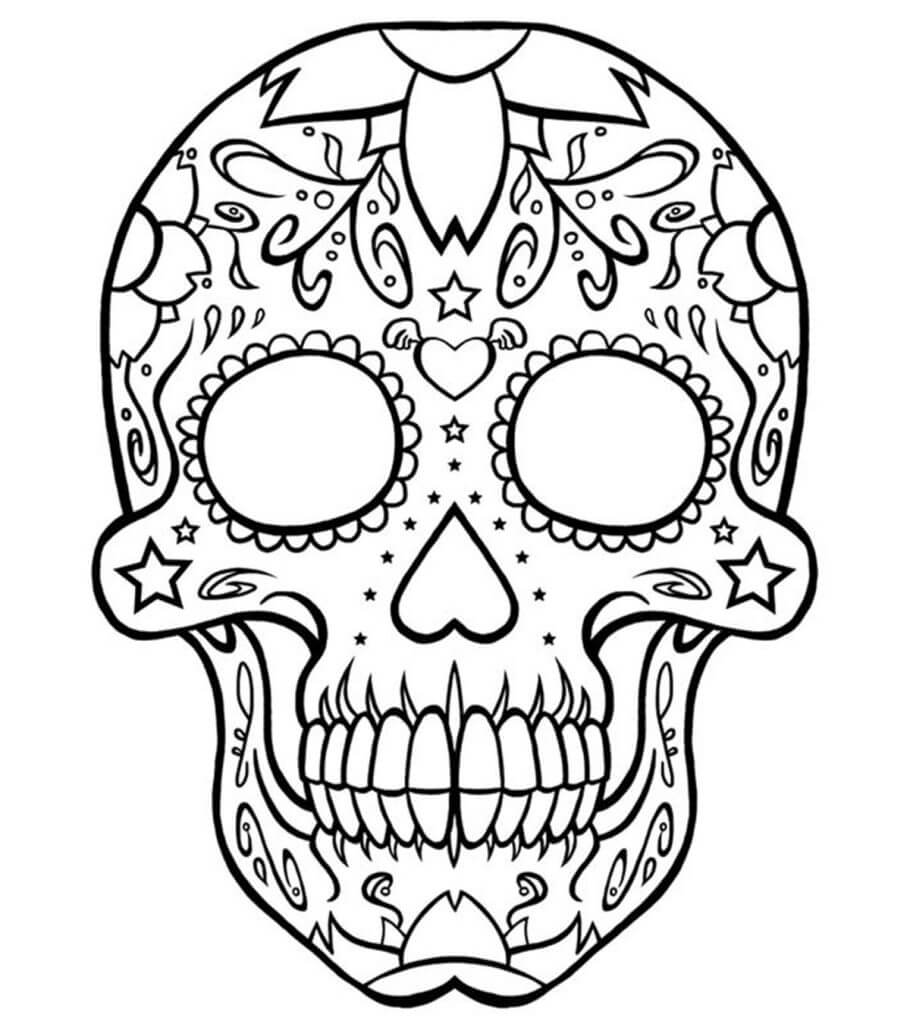 간단한 해골 coloring page