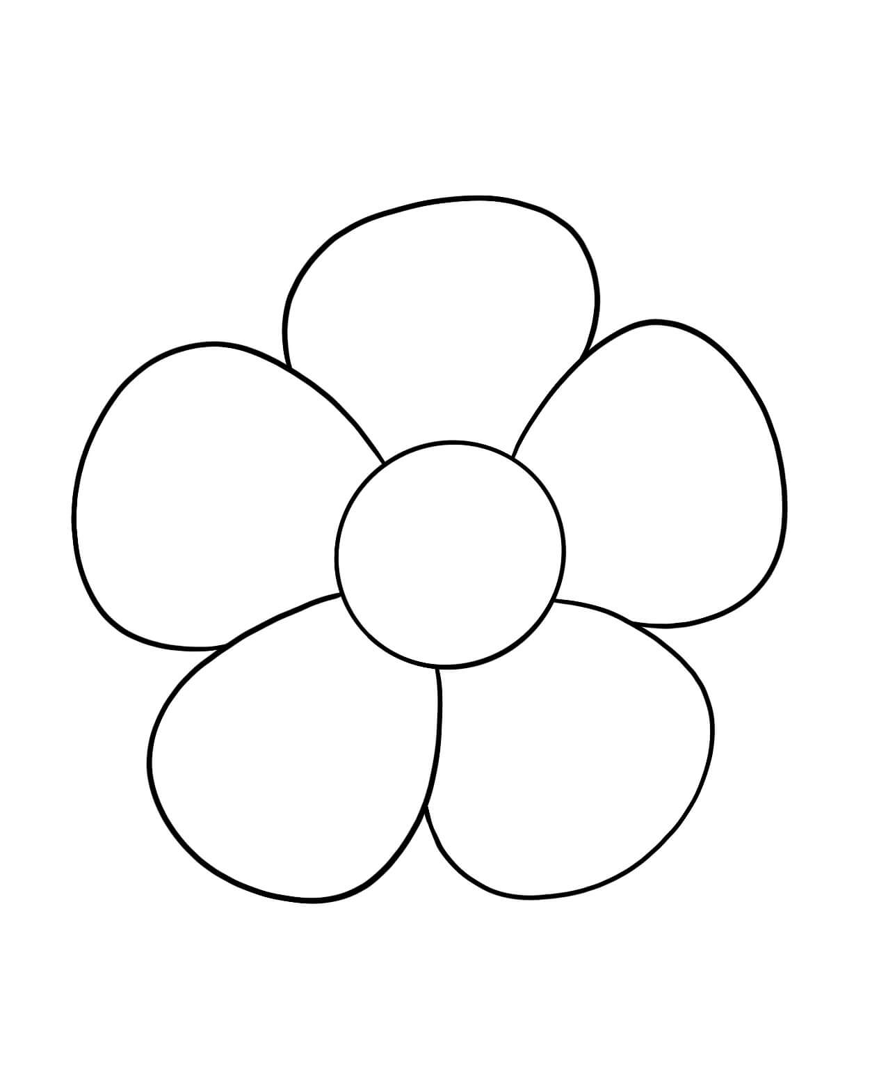간단한 꽃 coloring page