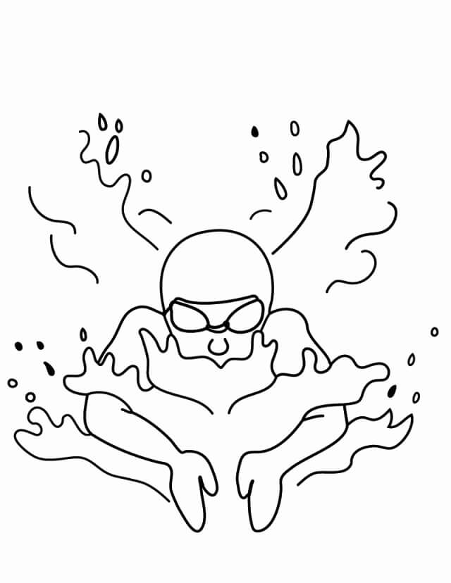 간단한 수영 coloring page
