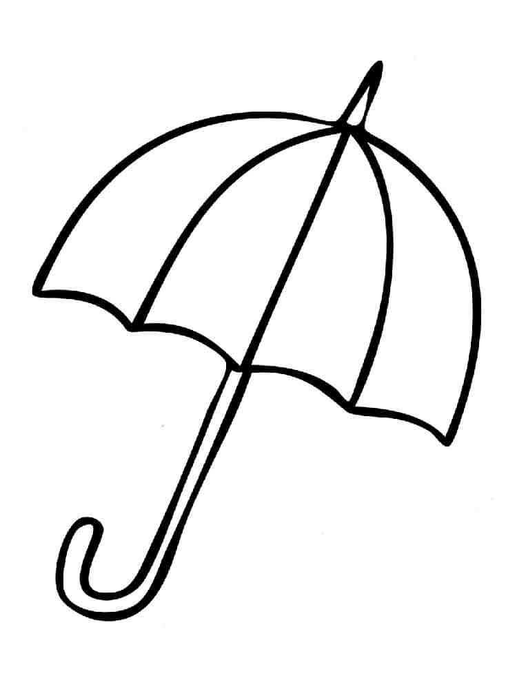 간단한 우산 그리기 coloring page