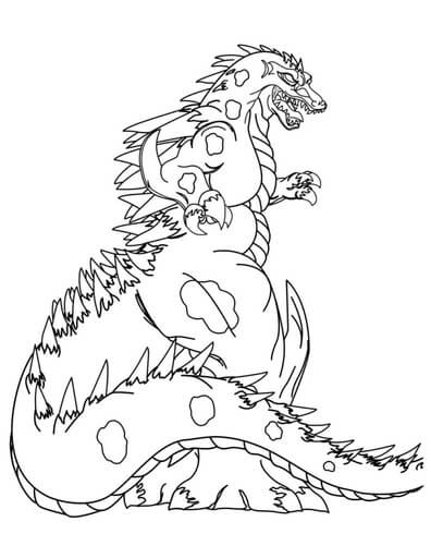 강한 고질라 coloring page