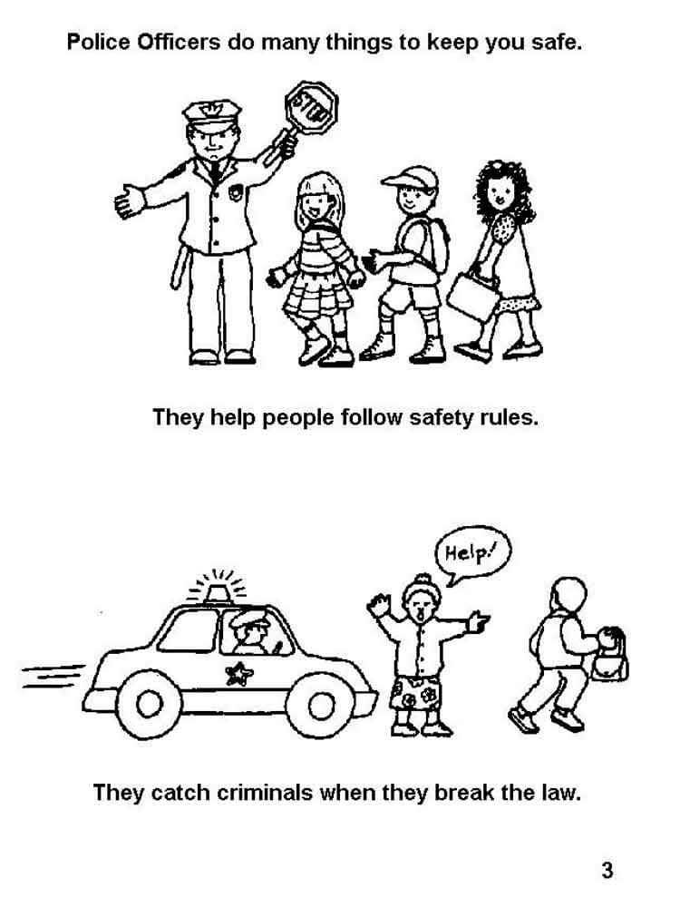 기본 도로 및 거리 안전 coloring page