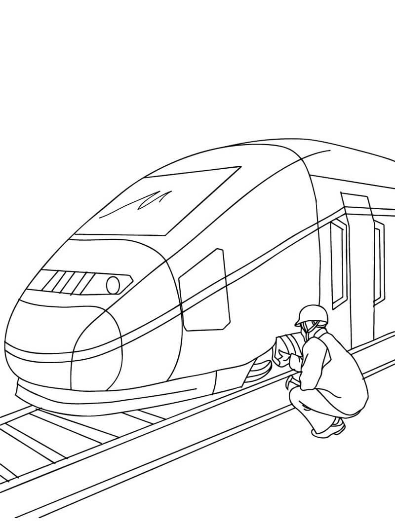 기차 및 수리공 coloring page