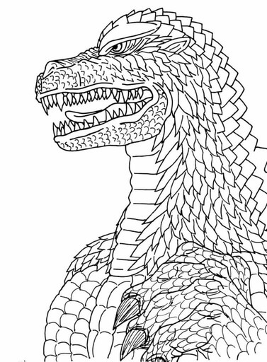 고딜라 페이스는 성인용 coloring page