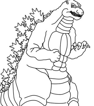 고질라에 도전하다 coloring page