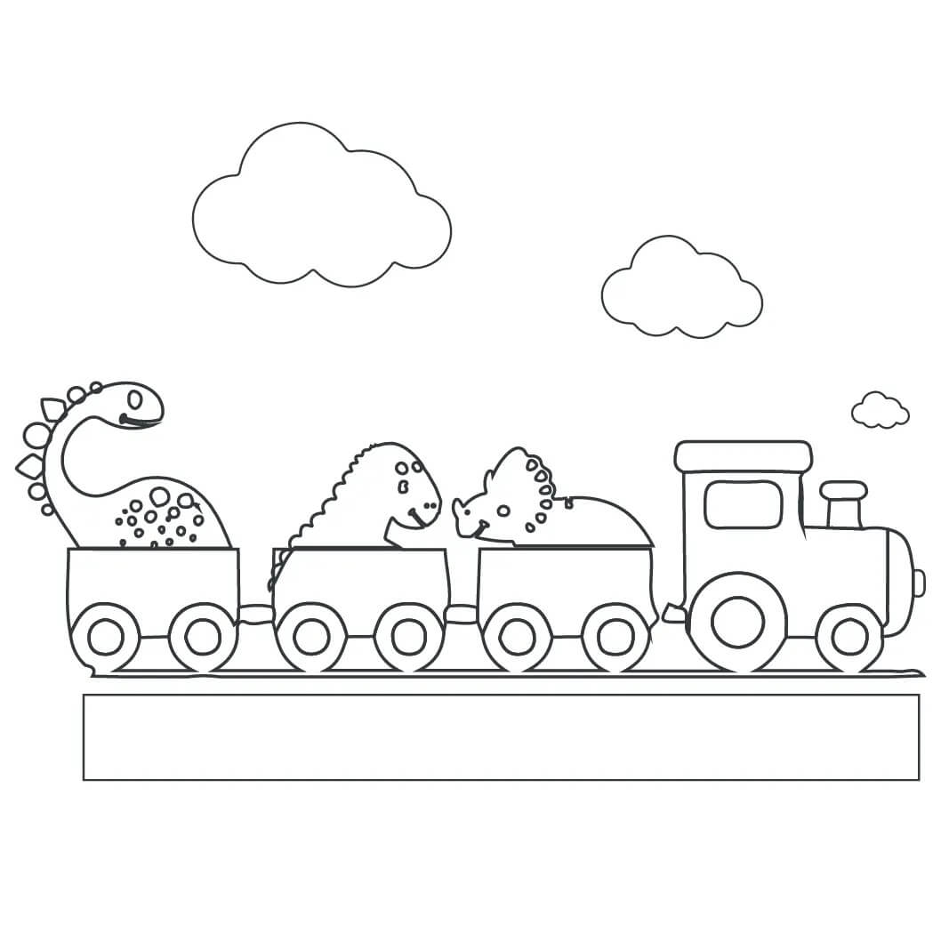 공룡 기차 coloring page