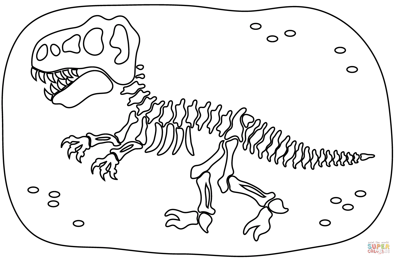 공룡 화석 색칠 페이지