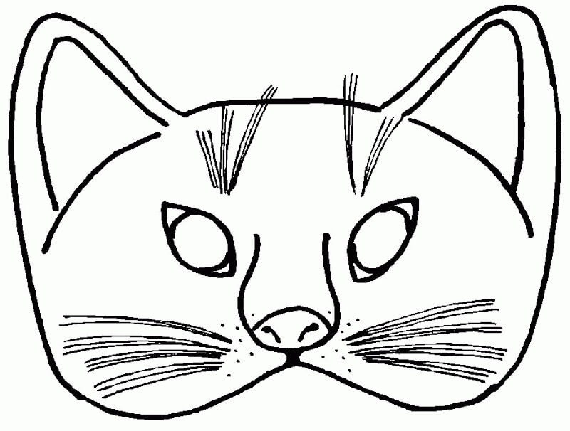 고양이 마스크 그리기 coloring page