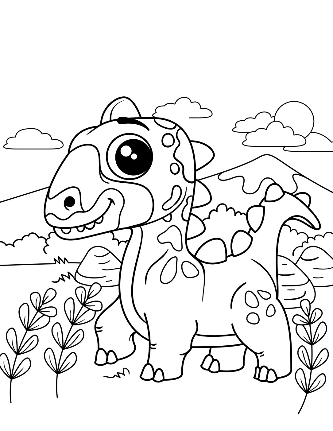 귀여운 공룡 coloring page