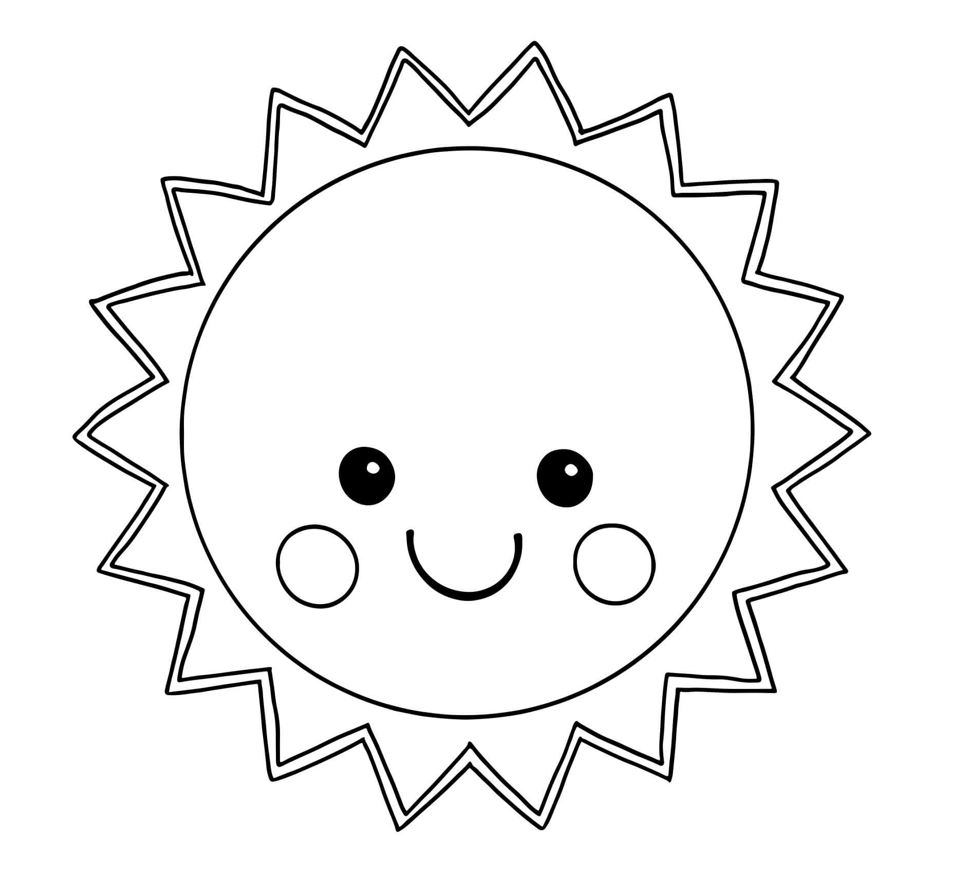 귀여운 태양 coloring page