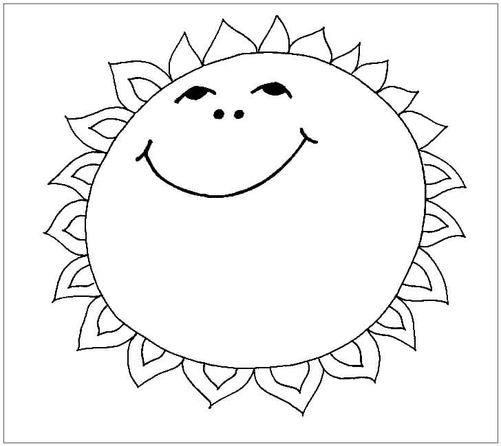 귀여운 태양 그리기 coloring page