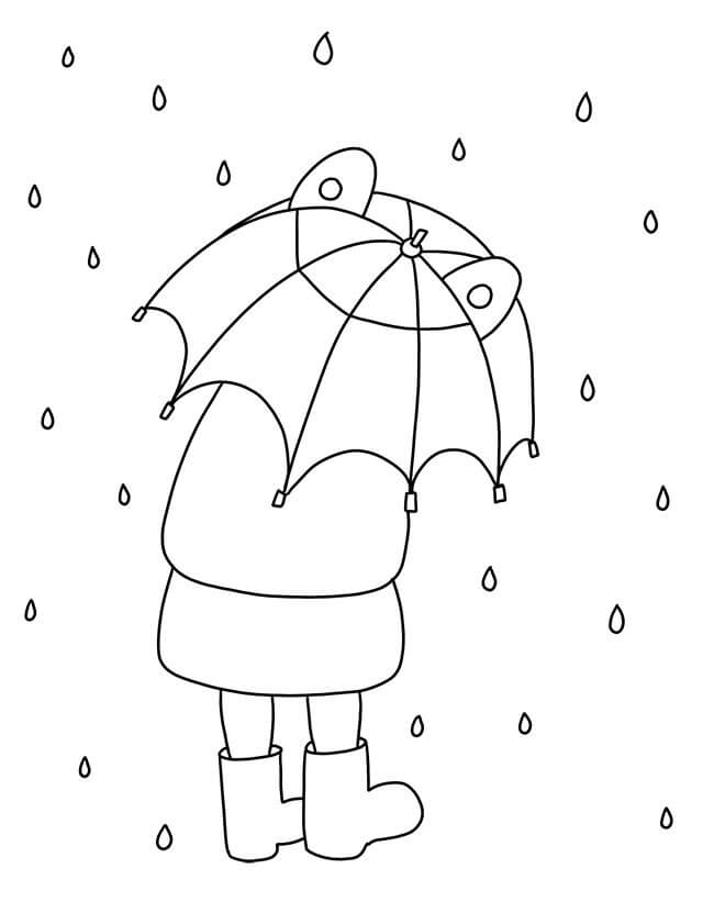 귀여운 우산 coloring page