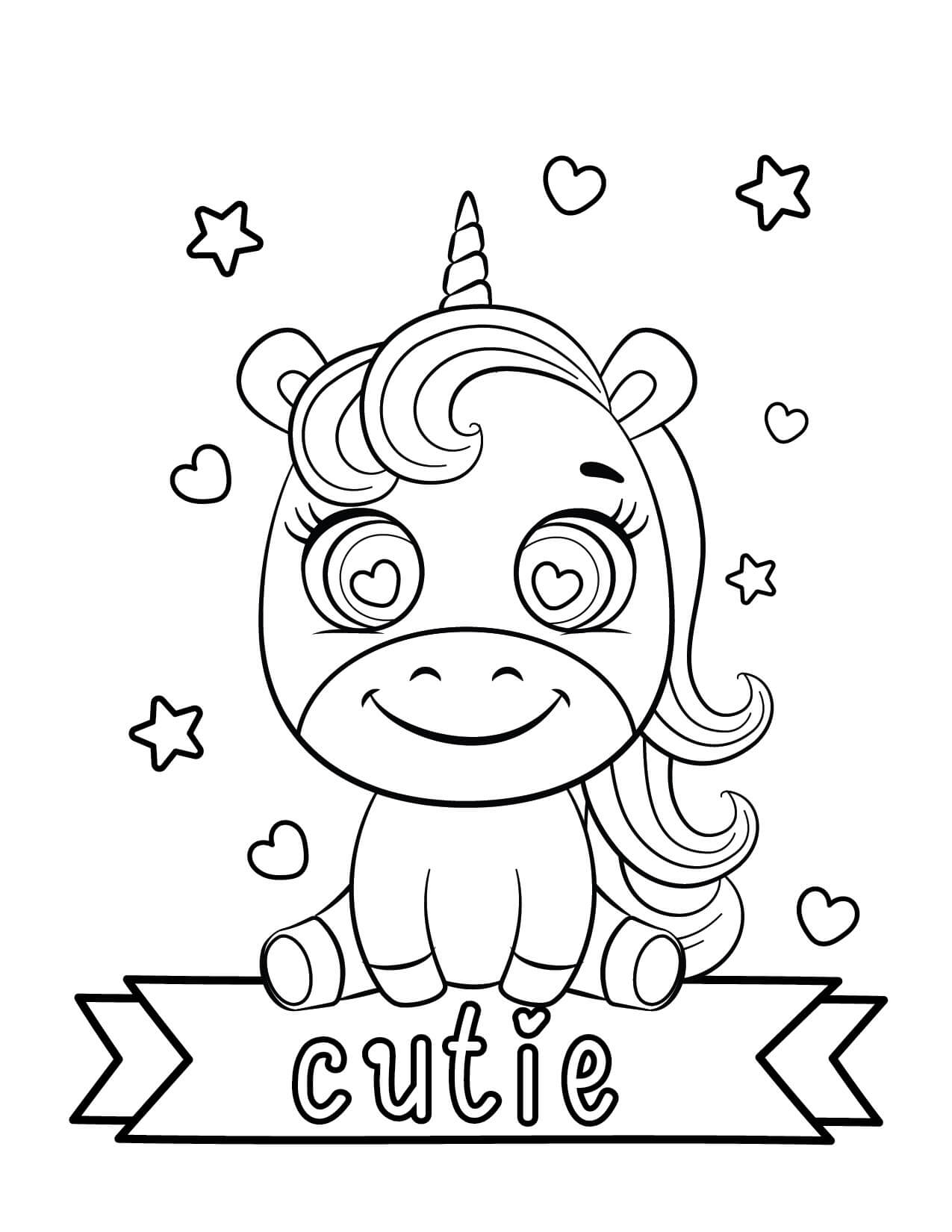 귀여운 유니콘 coloring page