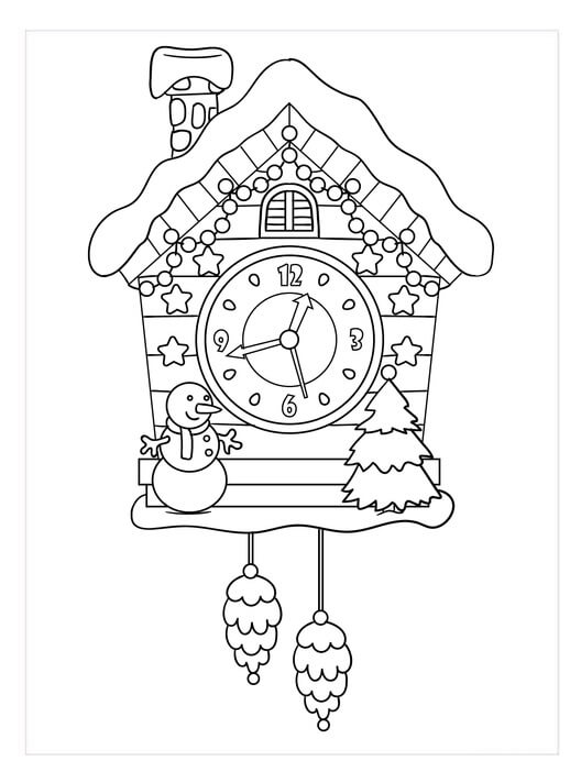 겨울 시계 coloring page