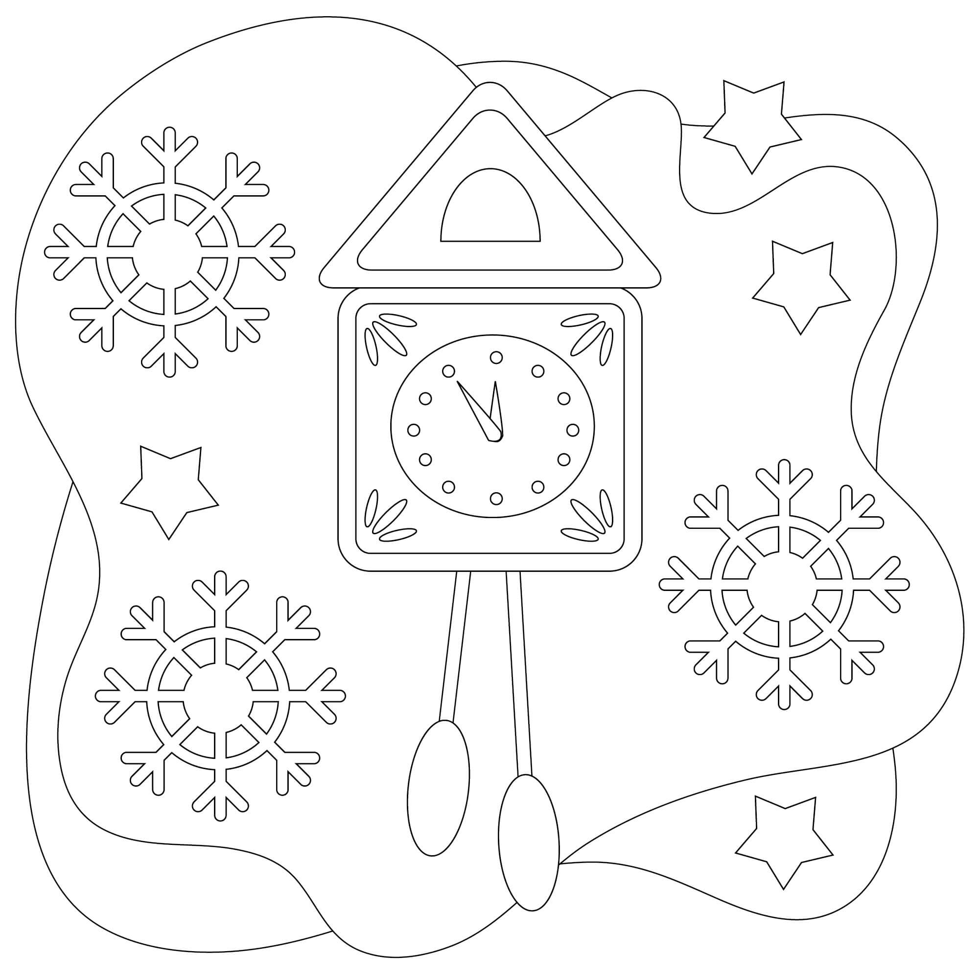 겨울의 시계 coloring page