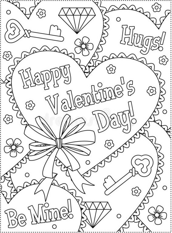 행복한 발렌타인 데이 coloring page