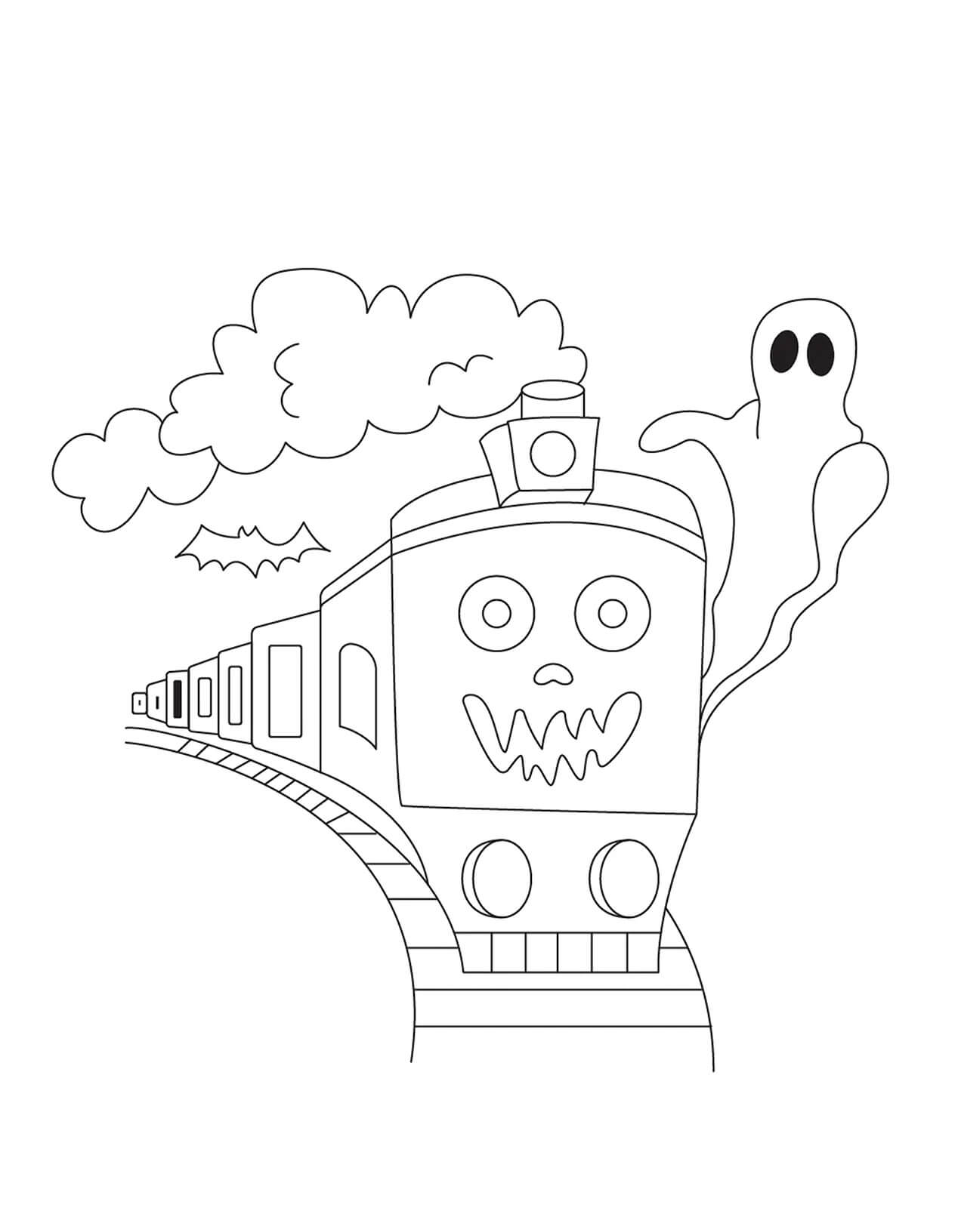 할로윈 기차 coloring page