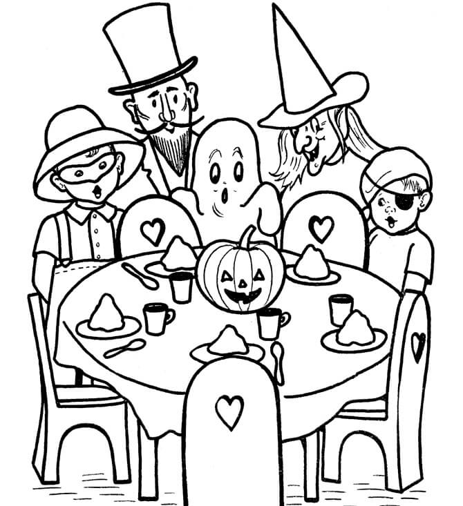 할로윈 파티 coloring page