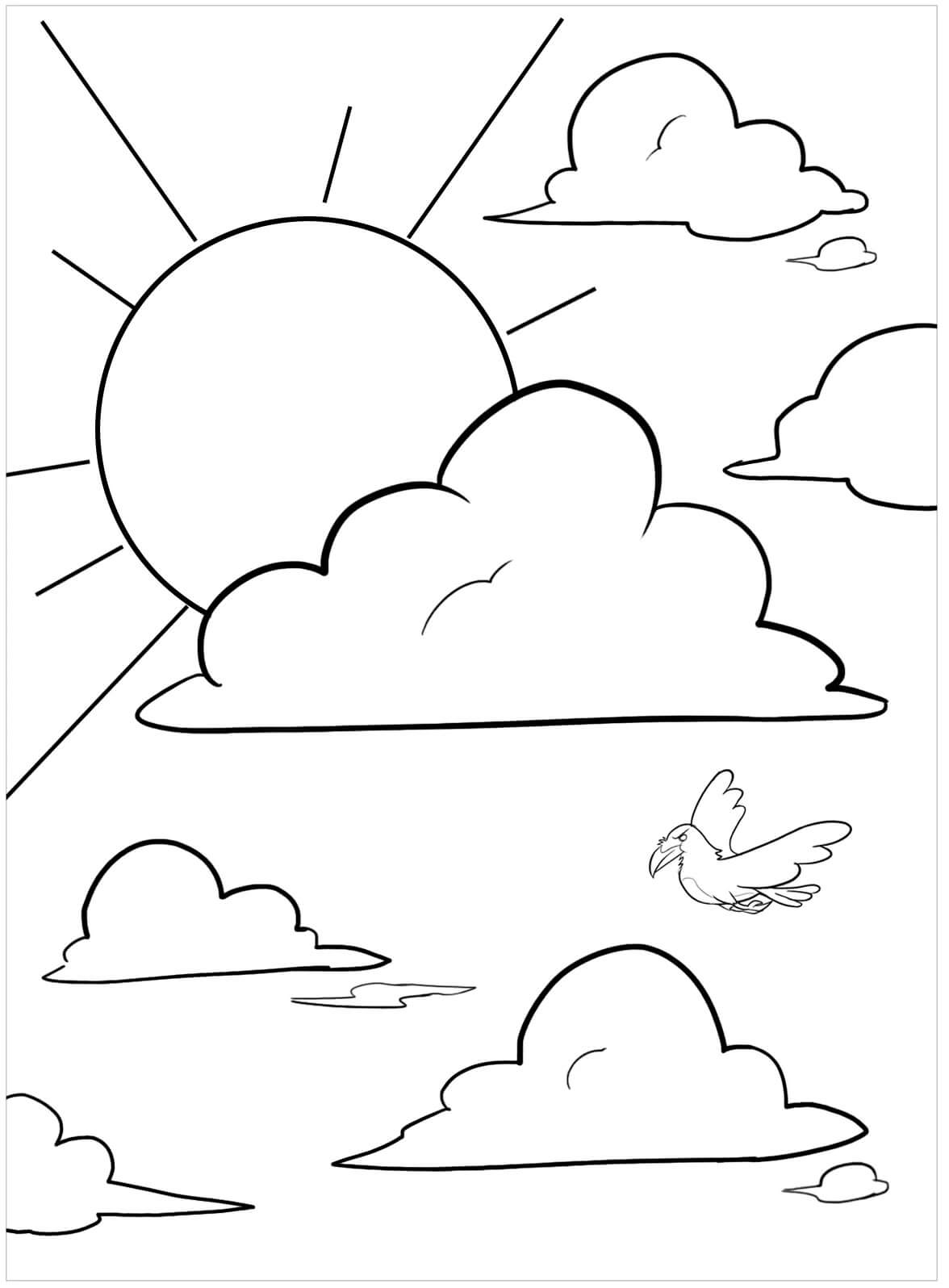 하늘과 태양 coloring page
