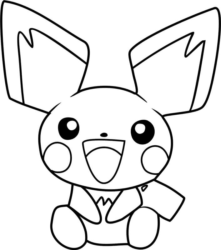 Happy Pokemon Pichu coloring page