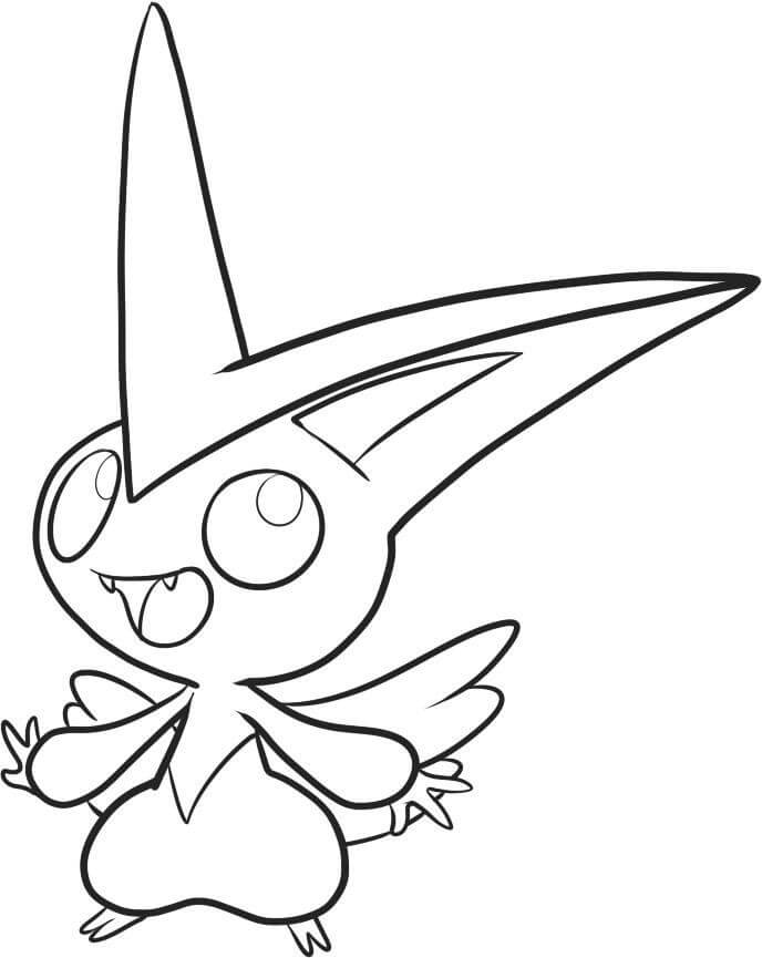 Happy Victini coloring page
