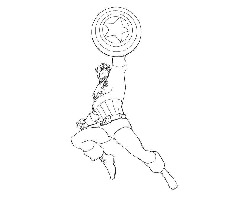 인쇄 가능한 캡틴 아메리카 coloring page